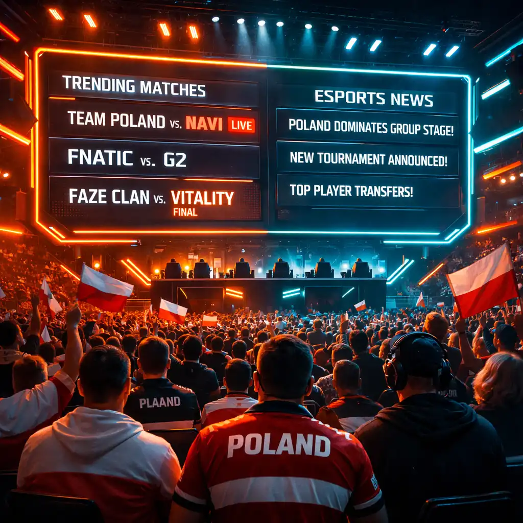 Polska drużyna esportowa świętująca zwycięstwo na scenie LAN